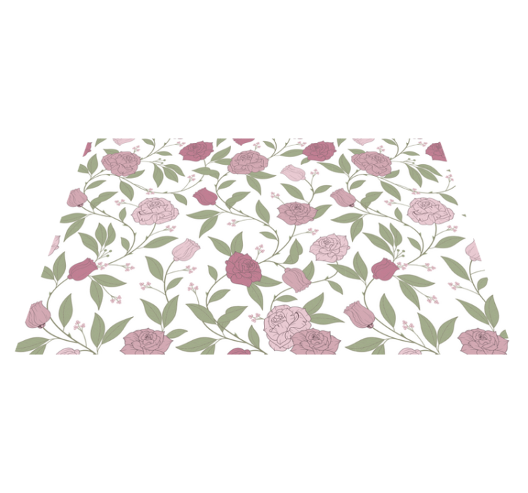 Elegant tuinpatroon vinyl tapijt bloemen en planten - TenStickers