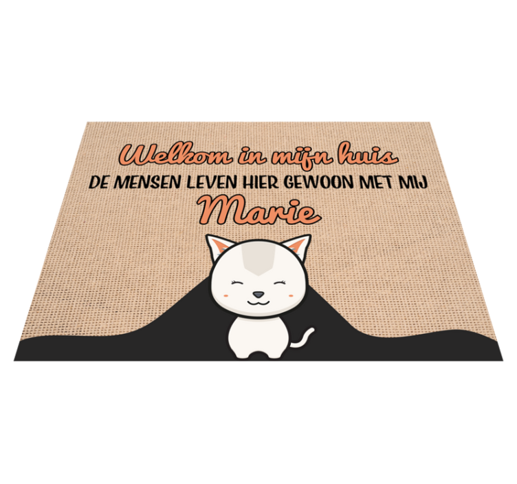 Welkom in mijn huis vinyl tapijt met naam - TenStickers