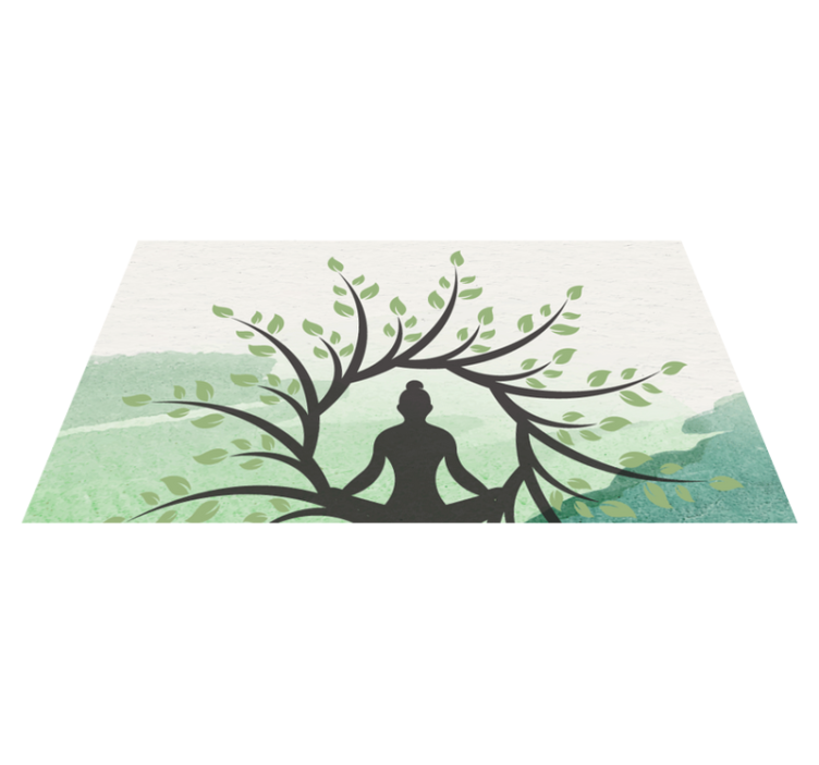 Meditatieboom ontwerp vinyl tapijt natuur - TenStickers
