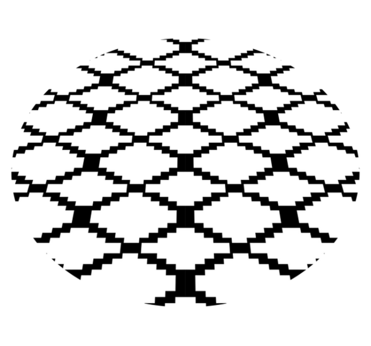 Modern zwart-wit vinyl tapijt geometrisch - TenStickers