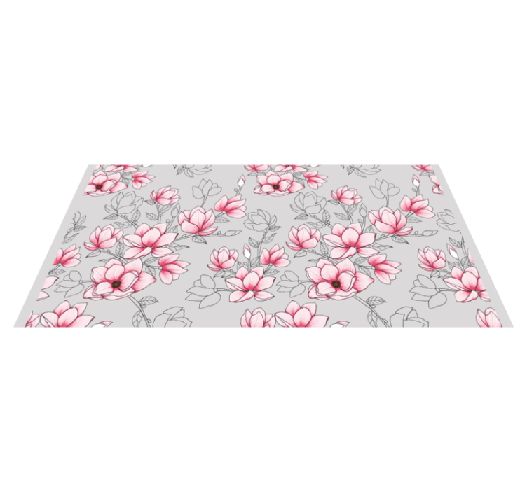 Vinyl tapijt Bloemen en planten Meerdere roze magnolia - TenStickers