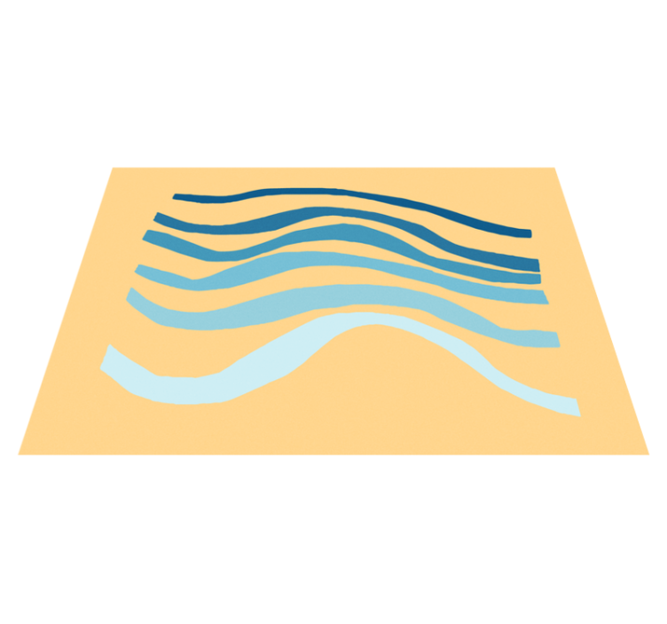 Gebogen golfmotief vinyl tapijt minimalistisch - TenStickers