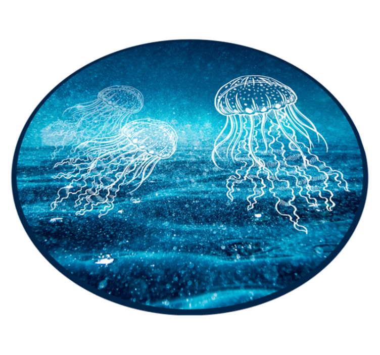 Jellyfish Ocean Scene Vinyl vloerbedekking dieren - TenStickers