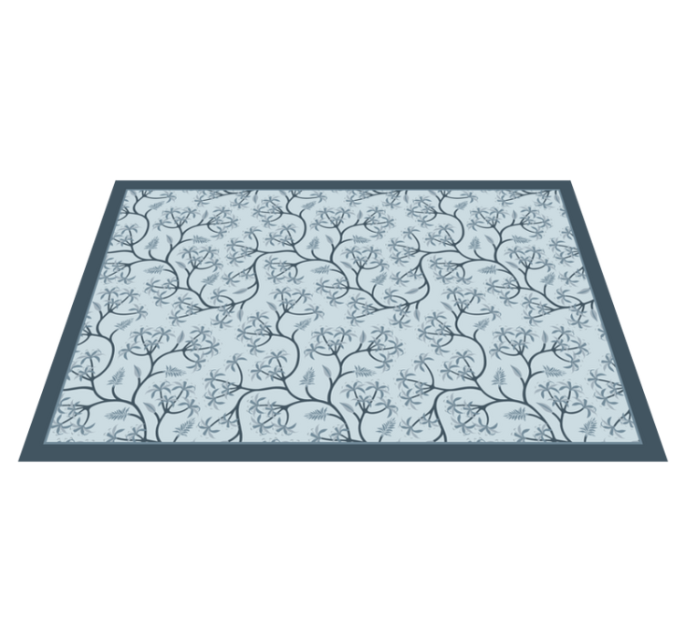 Botanisch silhouetpatroon vinyl tapijt bloemen en planten - TenStickers