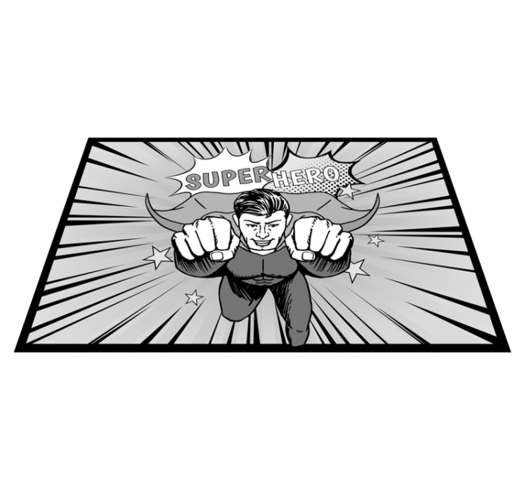 Dynamische superheldenafbeelding vinyl tapijt kind - TenStickers