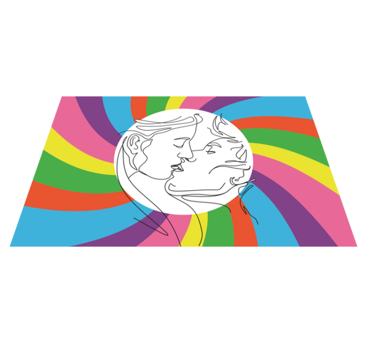 Kleurrijk kussilhouet vinyl tapijt  - TenStickers