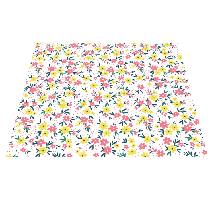 Bloemen lente vinyl tapijt bloemen en planten - TenStickers