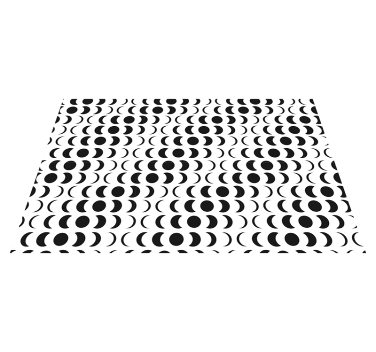 Monochrome halve cirkels vinyl tapijt geometrisch - TenStickers