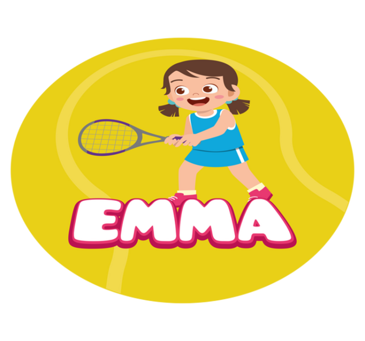 Gepersonaliseerd tennis vinyl tapijt met naam - TenStickers