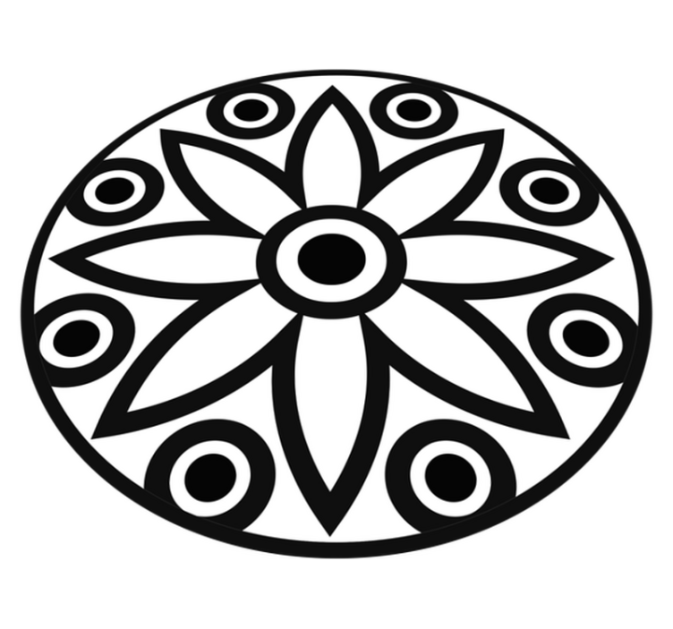 Circulair mandala-ontwerp vinyl tapijt geometrisch - TenStickers