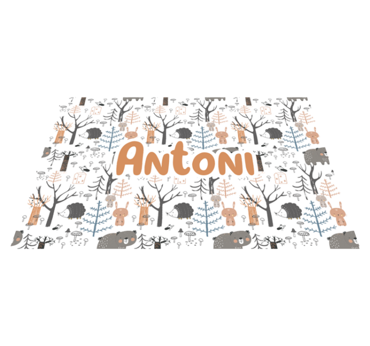 Aangepast bos vinyl tapijt met naam - TenStickers