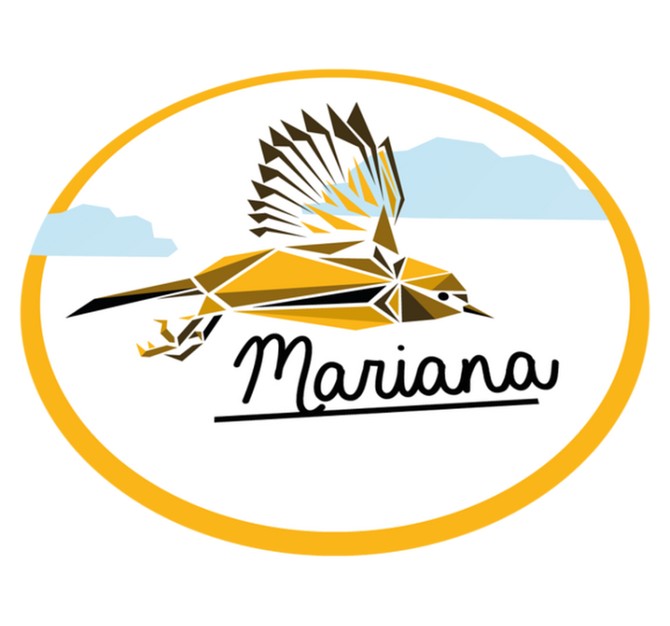 Gepersonaliseerde vogel vinyl tapijt met naam - TenStickers