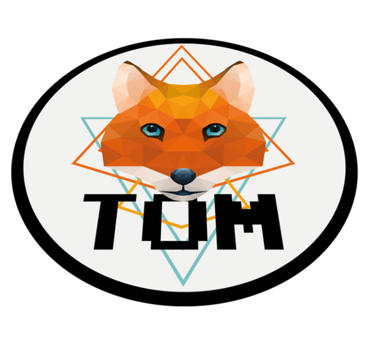 Geometrische voscirkel vinyl tapijt met naam - TenStickers