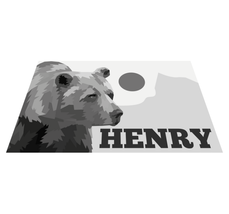 Aanpasbare beer vinyl tapijt met naam - TenStickers