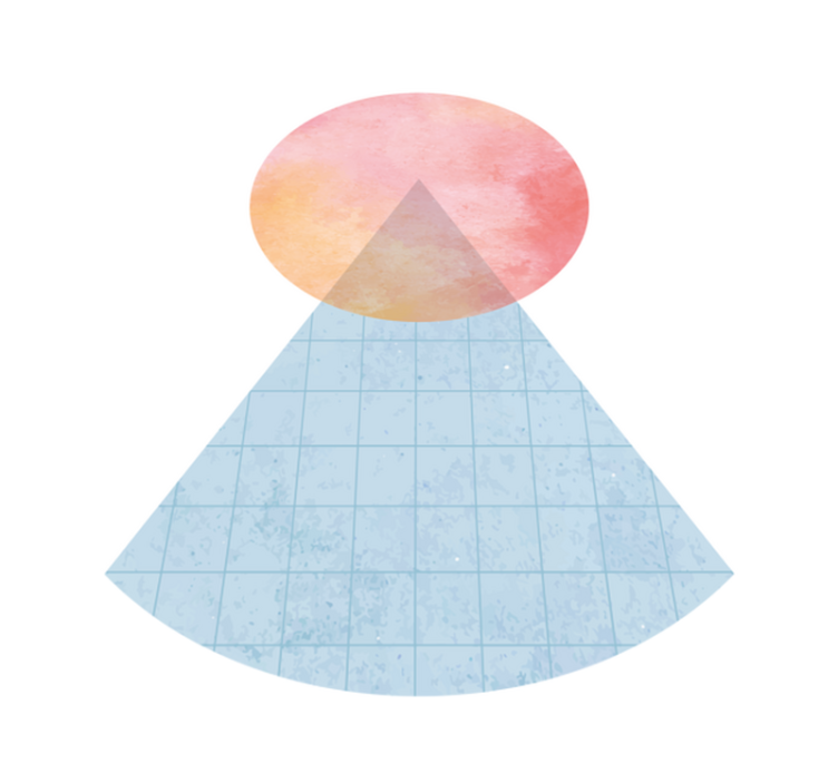 Geometrische gradiëntdriehoek vinyl tapijt minimalistisch - TenStickers