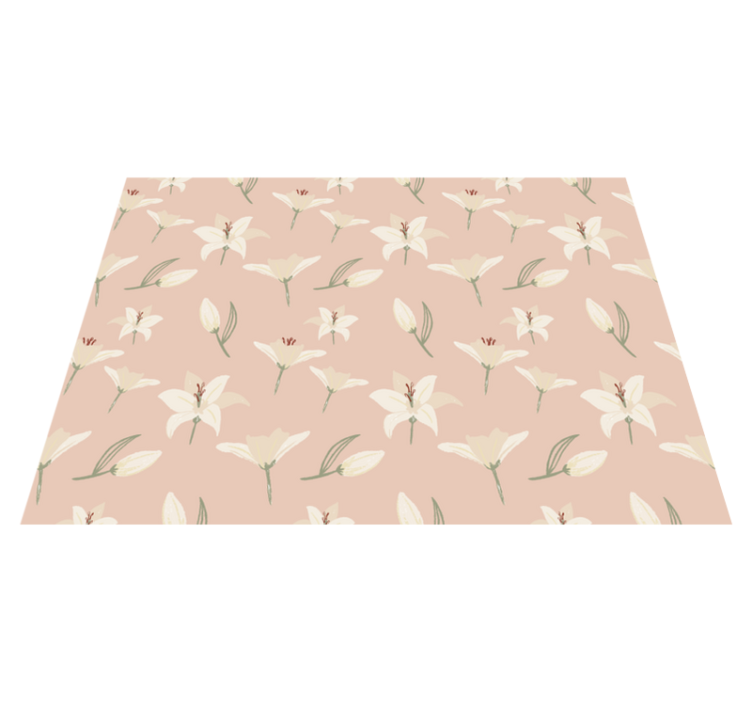Bloemige pastel elegantie vinyl tapijt bloemen en planten - TenStickers