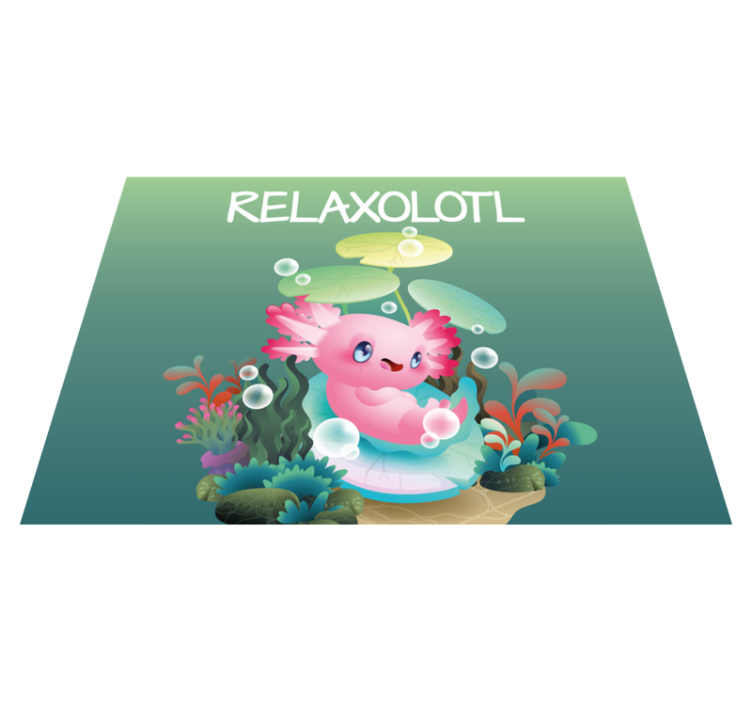 Relaxolotl-vijver vinyl tapijt voor meer kinderen - TenStickers