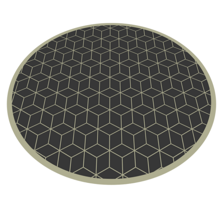Geometrisch patroon vinyl tapijt rond - TenStickers