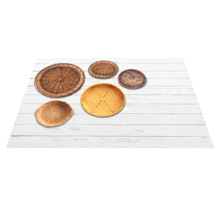 Wicker Manden Houten Textuur Houtstructuur vinyl tapijt - TenStickers