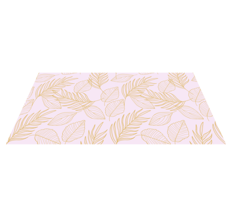 Gouden bladpatroon overlay vinyl tapijt bloemen en planten - TenStickers