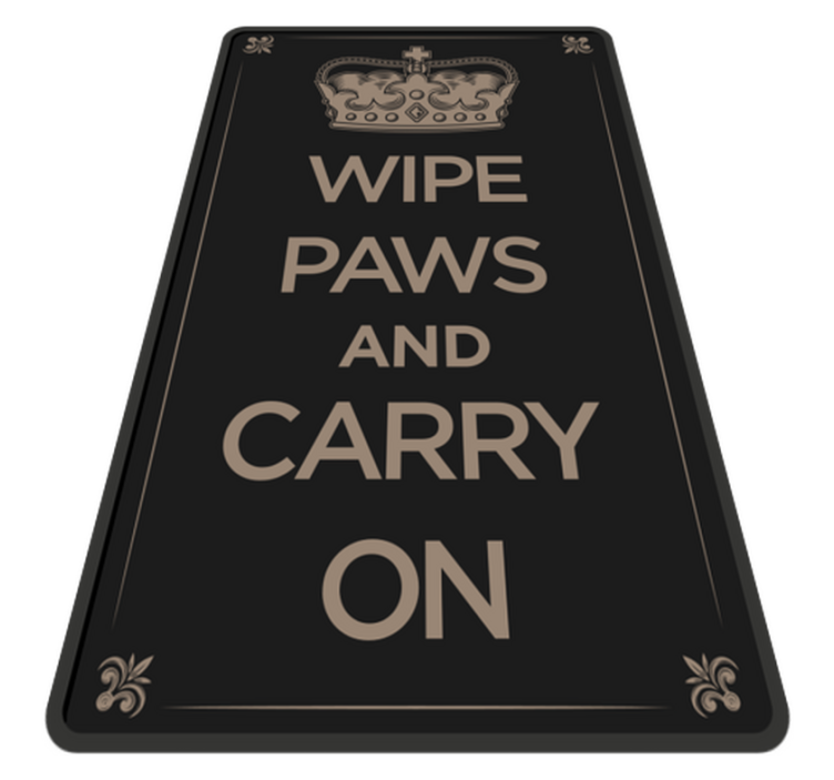 Vinyl vloerkleed dieren wipe paws and carry on - TenStickers