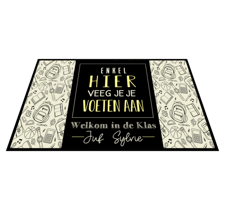 Veeg je voeten vinyl vloerkleed klaslokaal - TenStickers