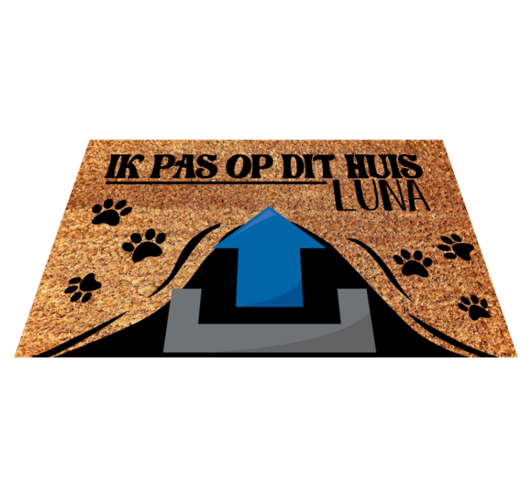 Vinyl vloerkleed met naam huisdieren - TenStickers