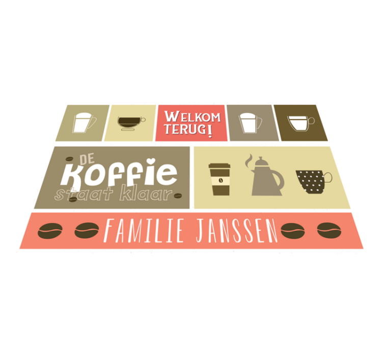 Vinyl tapijt koffie met naam - TenStickers