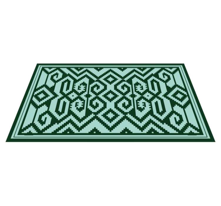 Groene geometrische patronen vinyl tapijt Scandinavisch - TenStickers