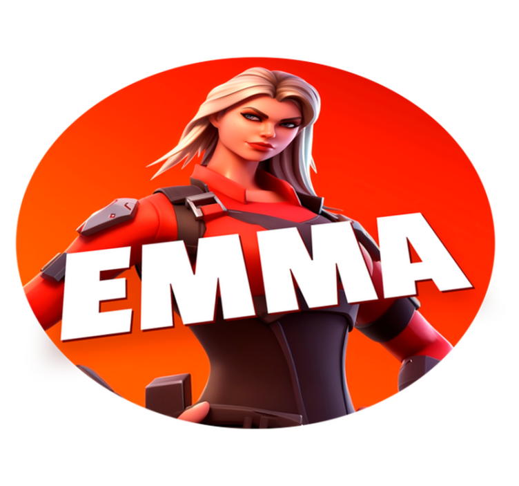 Vrouwelijke karakter games en naam vinyl tapijt - TenStickers