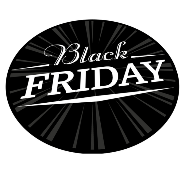 Black Friday rond vinyl tapijt zwart - TenStickers