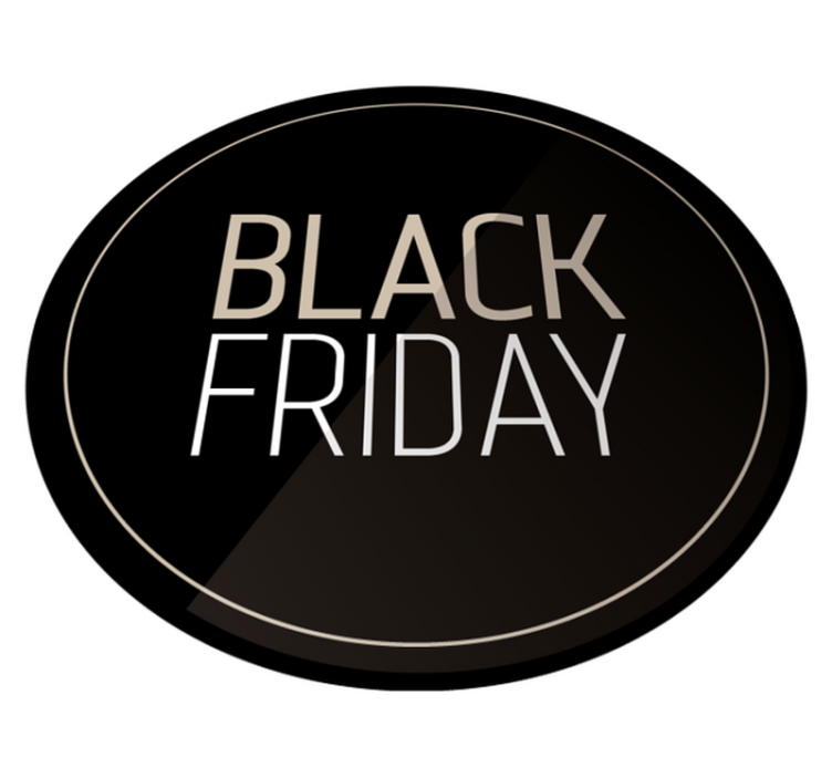 Rond zwarte Black Friday tapijt witte letters - TenStickers