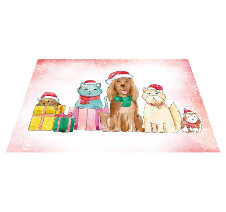 Kerstmis dieren vinyl tapijt  - TenStickers
