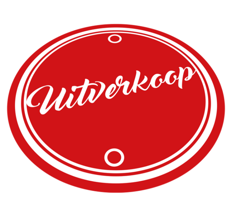 Rode cirkel tekst verkoop vinyl tapijt - TenStickers