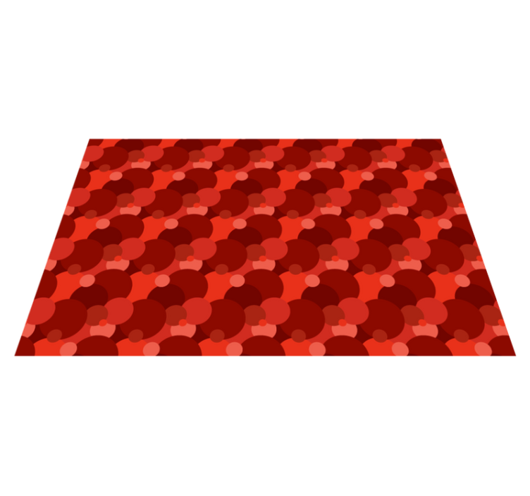 Modern cirkelpatroon vinyl tapijt rood - TenStickers