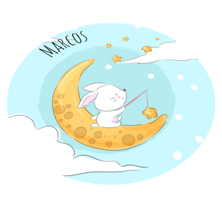 Maanlicht vissen vinyl tapijt met naam - TenStickers