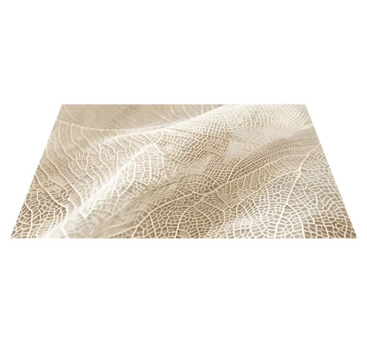 Minimalistische bladeren vinyl tapijt beige - TenStickers