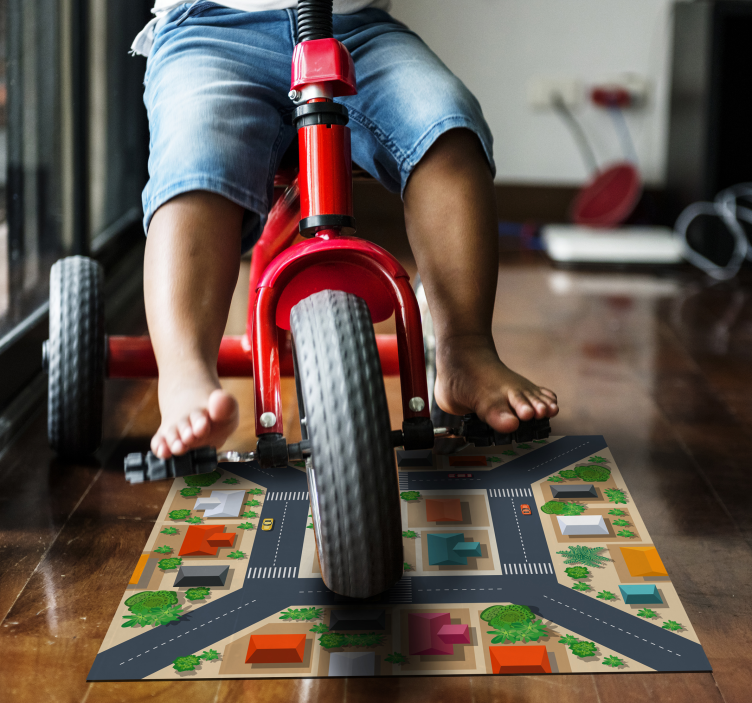 Stads straatbeeld vinyl tapijt snelweg - TenStickers