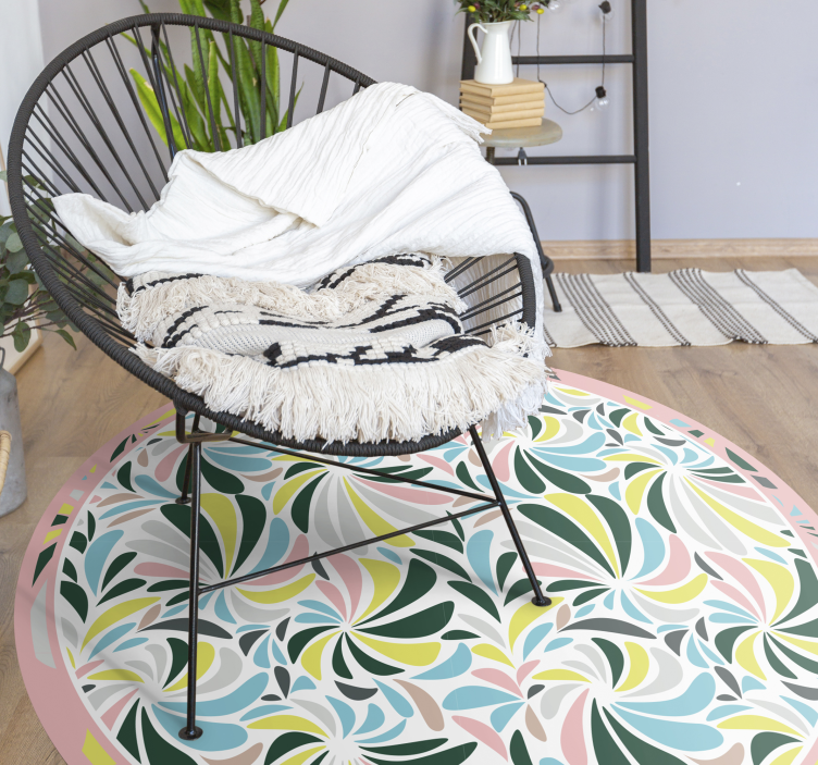 Kleurrijke bloemenwervelingen vinyl tapijt baby - TenStickers