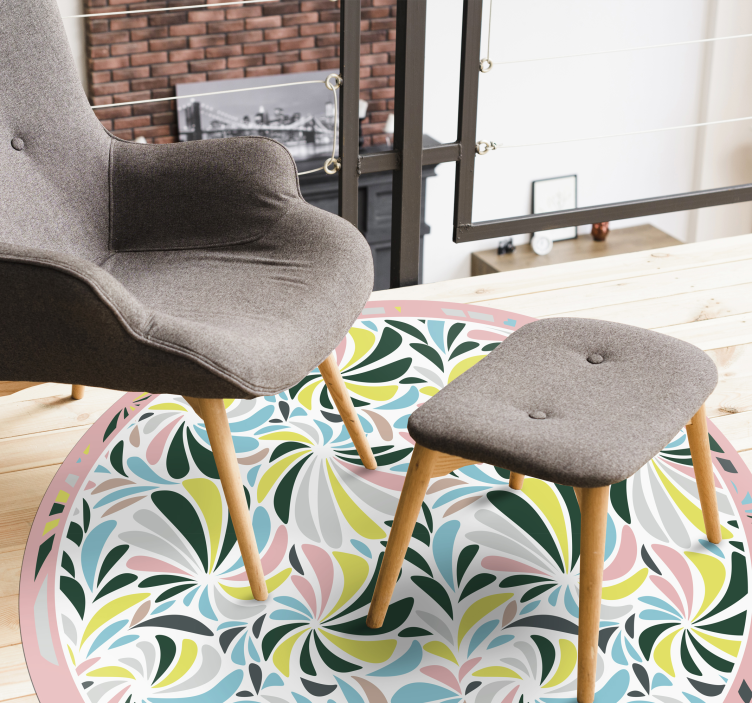 Kleurrijke bloemenwervelingen vinyl tapijt baby - TenStickers