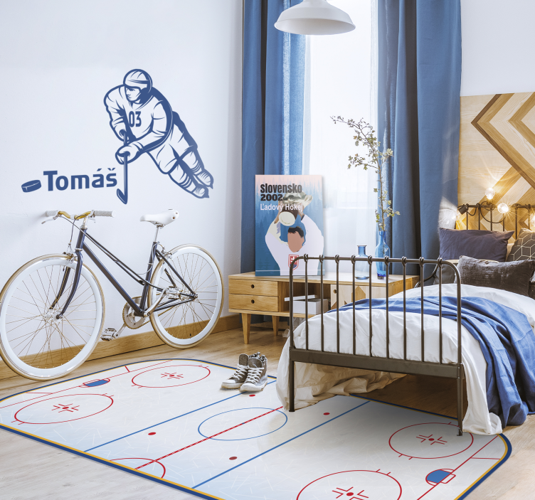 Spelletjes vinyl vloerkleed Ijshockeyveld - TenStickers