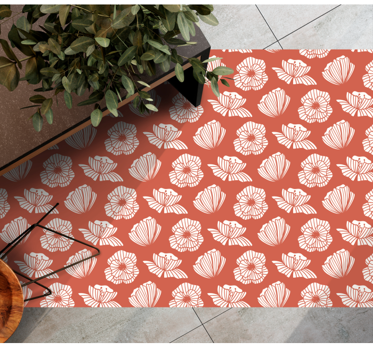 Bloemelement vinyl tapijt bloemen en planten - TenStickers