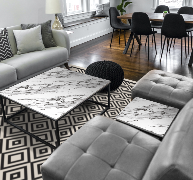 Diamantpatroon spelen vinyl tapijt geometrisch - TenStickers