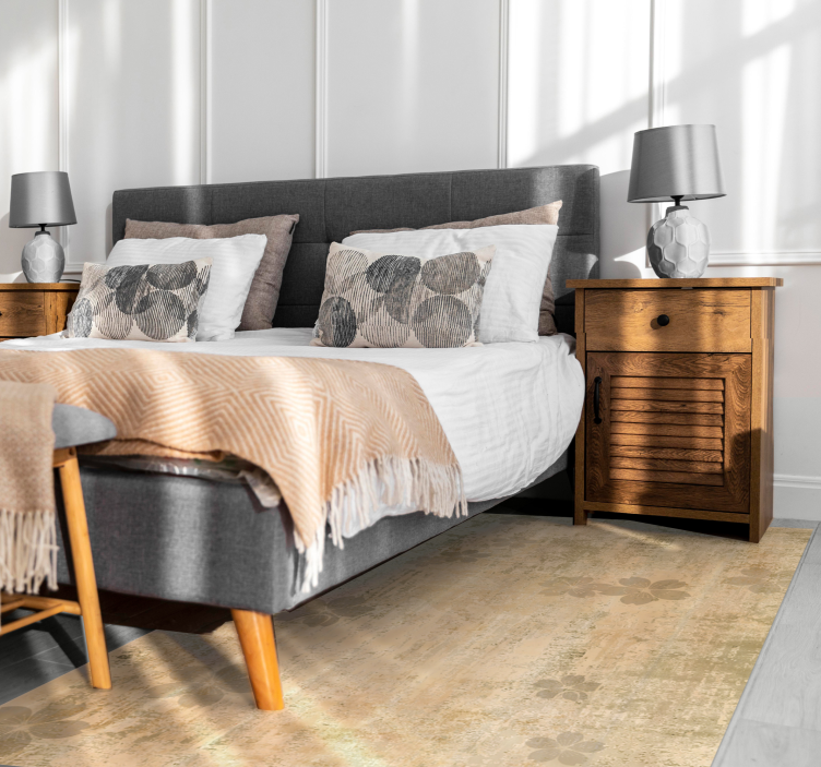 Subtiele bloemige elegantie vinyl tapijt woonkamer - TenStickers