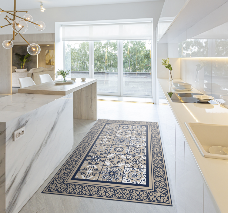 Vinyl tapijt tegels bruine vintage tegels - TenStickers