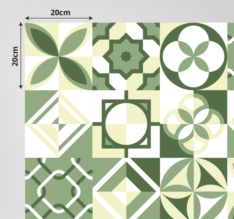 Tegelinspiratie met patronen vinyl tapijt tegels - TenStickers