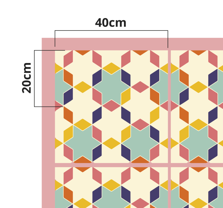 Kleurrijke mozaïekpatroon vinyl tapijt geometrisch - TenStickers