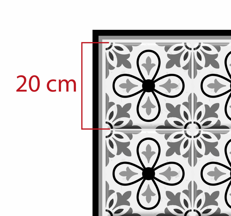 Bloemenpatroon vinyl vloerkleed keuken - TenStickers