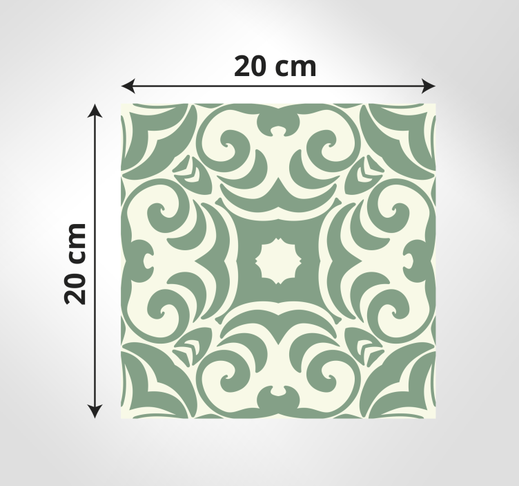 Elegant groen patroon vinyl tapijt woonkamer - TenStickers