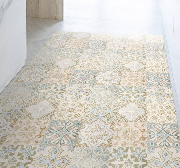 Hydraulische tegels vinyl vloerkleed oude relikwie - TenStickers